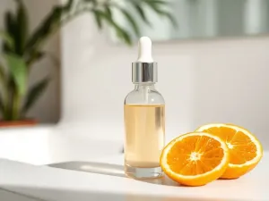 Eleganckie słoiczki kremów na minimalistycznej półce łazienkowej, tworzące spokojną, spa‑like atmosferę pielęgnacji przeciwzmarszczkowej.