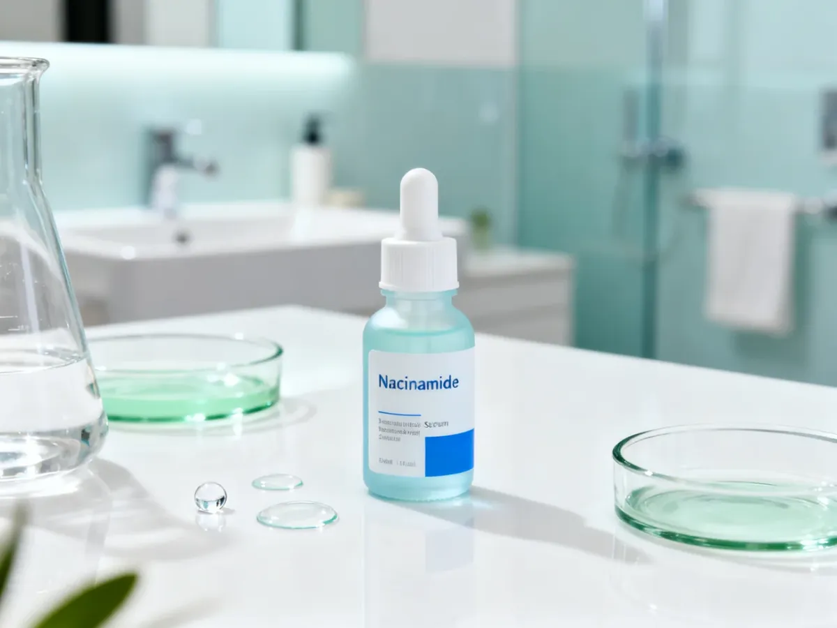 Serum z niacynamidem w minimalistycznej aranżacji